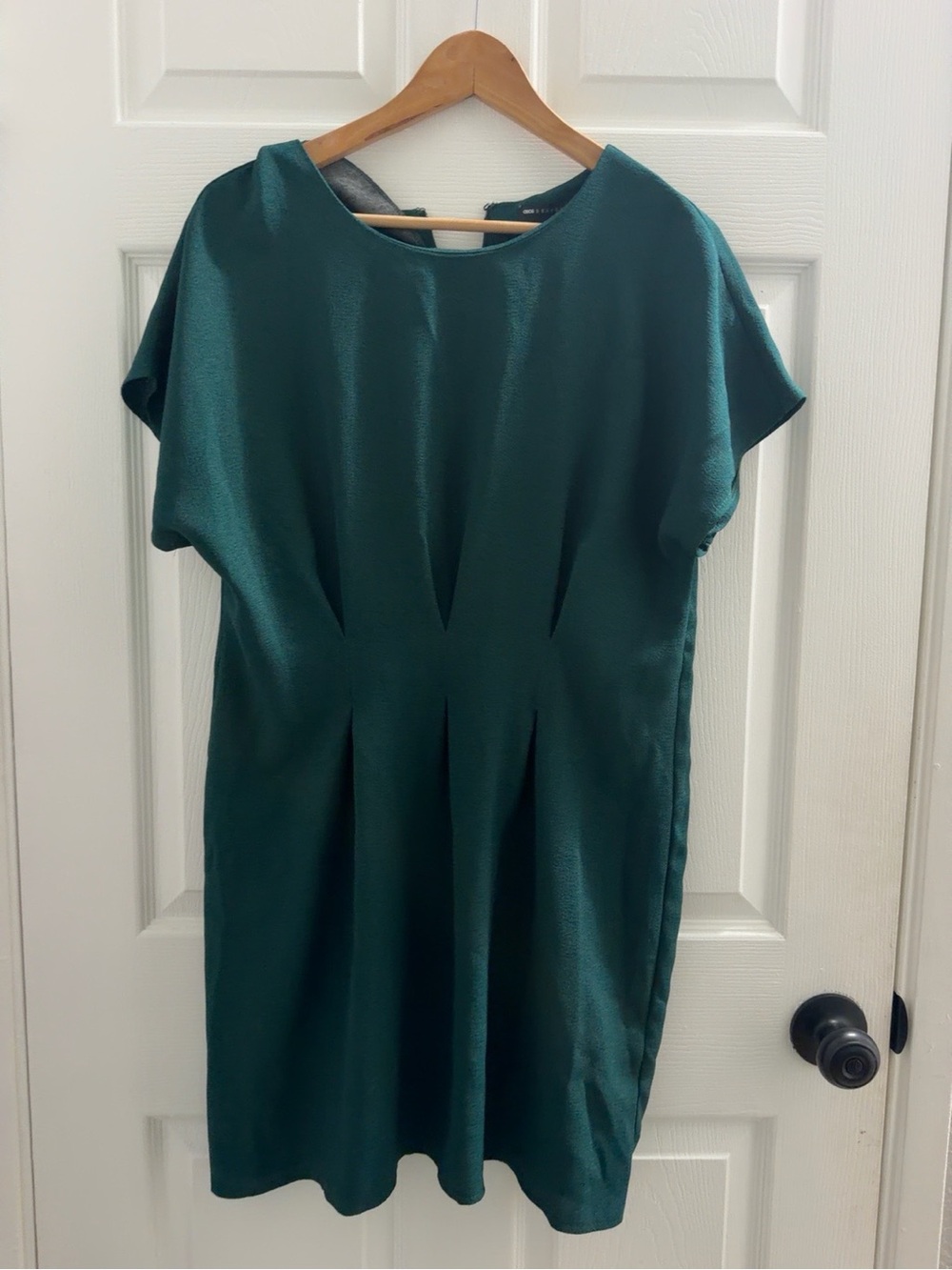 ASOS Emerald Green Pleated Waist Mini Dress